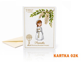 Kartka komunijna „Nie z Tej Ziemi” + koperta 02K