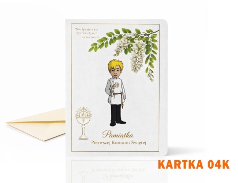 Kartka komunijna „Nie z Tej Ziemi” + koperta 03K