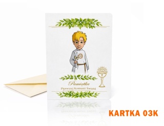 Kartka komunijna „Nie z Tej Ziemi” + koperta 03K
