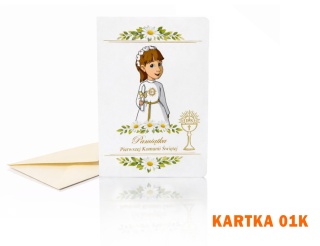 Kartka komunijna „Nie z Tej Ziemi” + koperta 01K